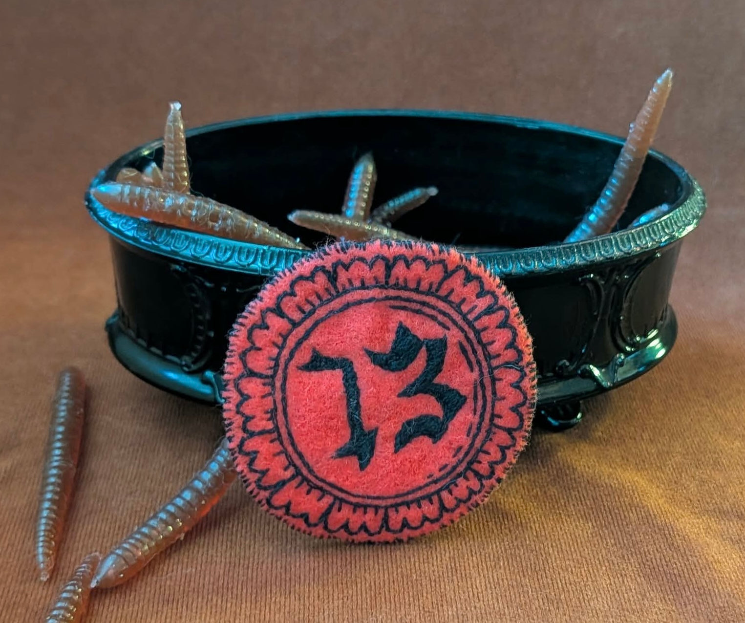 ‘13’ Red Embroidered Pin