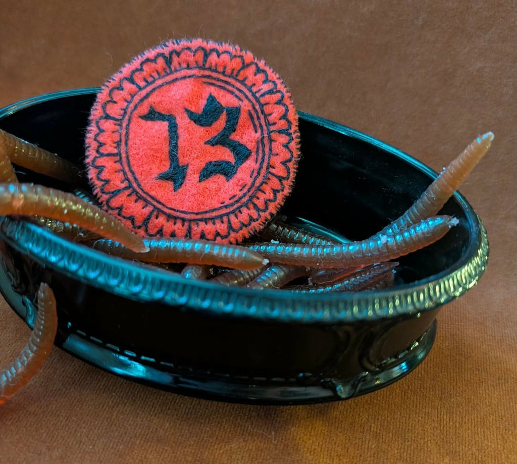 ‘13’ Red Embroidered Pin